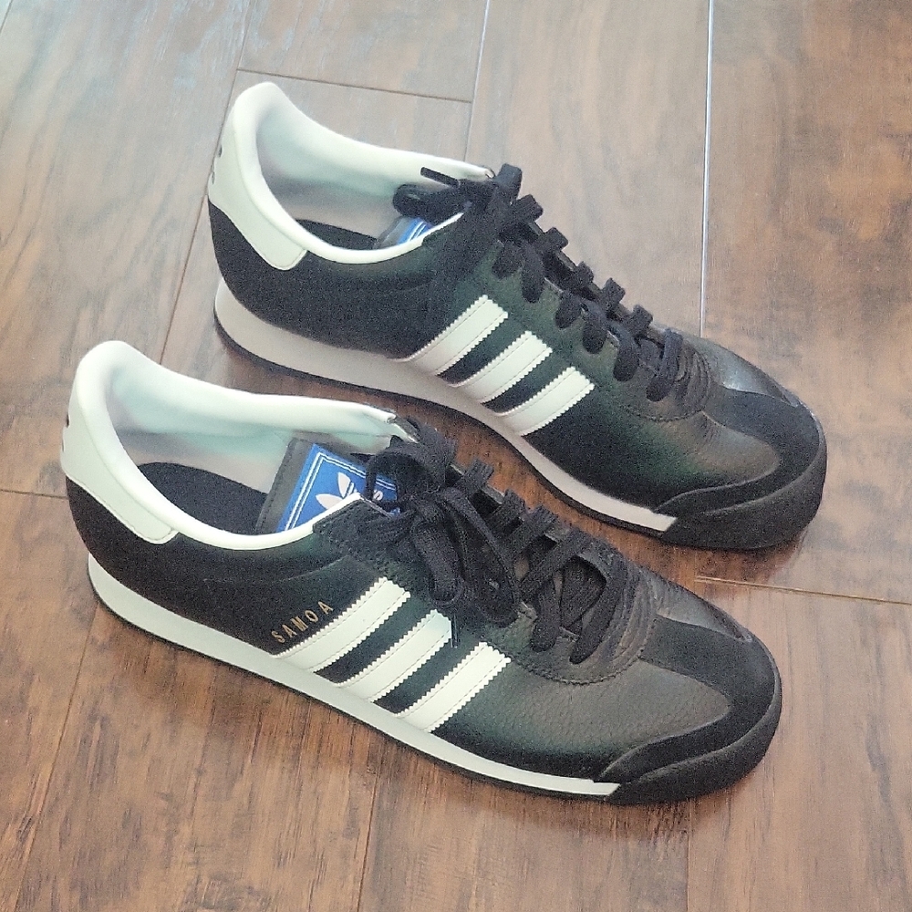 Adidas Black and White Samba Retro Sneakers